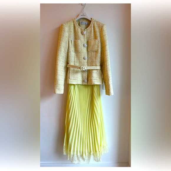 Self Portrait Yellow Boucle Midi Dress - Picture 3 of 6